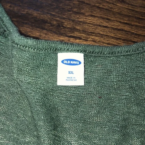 Old Navy green knit top long sleeve size XXlarge - Picture 3 of 7